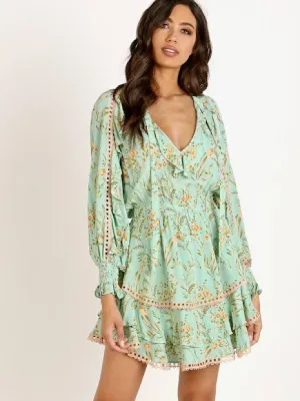 Spell & The Gypsy Maisie Playdress In Vintage Turquoise size L‎ mini boho
